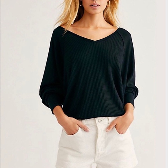 Free People Tops - NWT Free People Santa Clara Thermal in Black